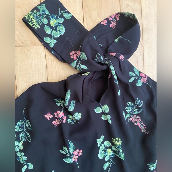 Abercrombie & Fitch black and floral halter top. - Picture 2 of 5